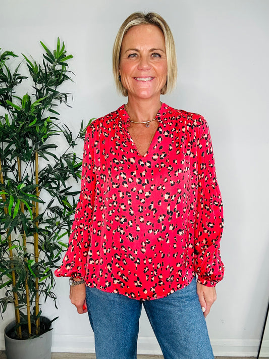 Leopard Print Blouse - Size 36