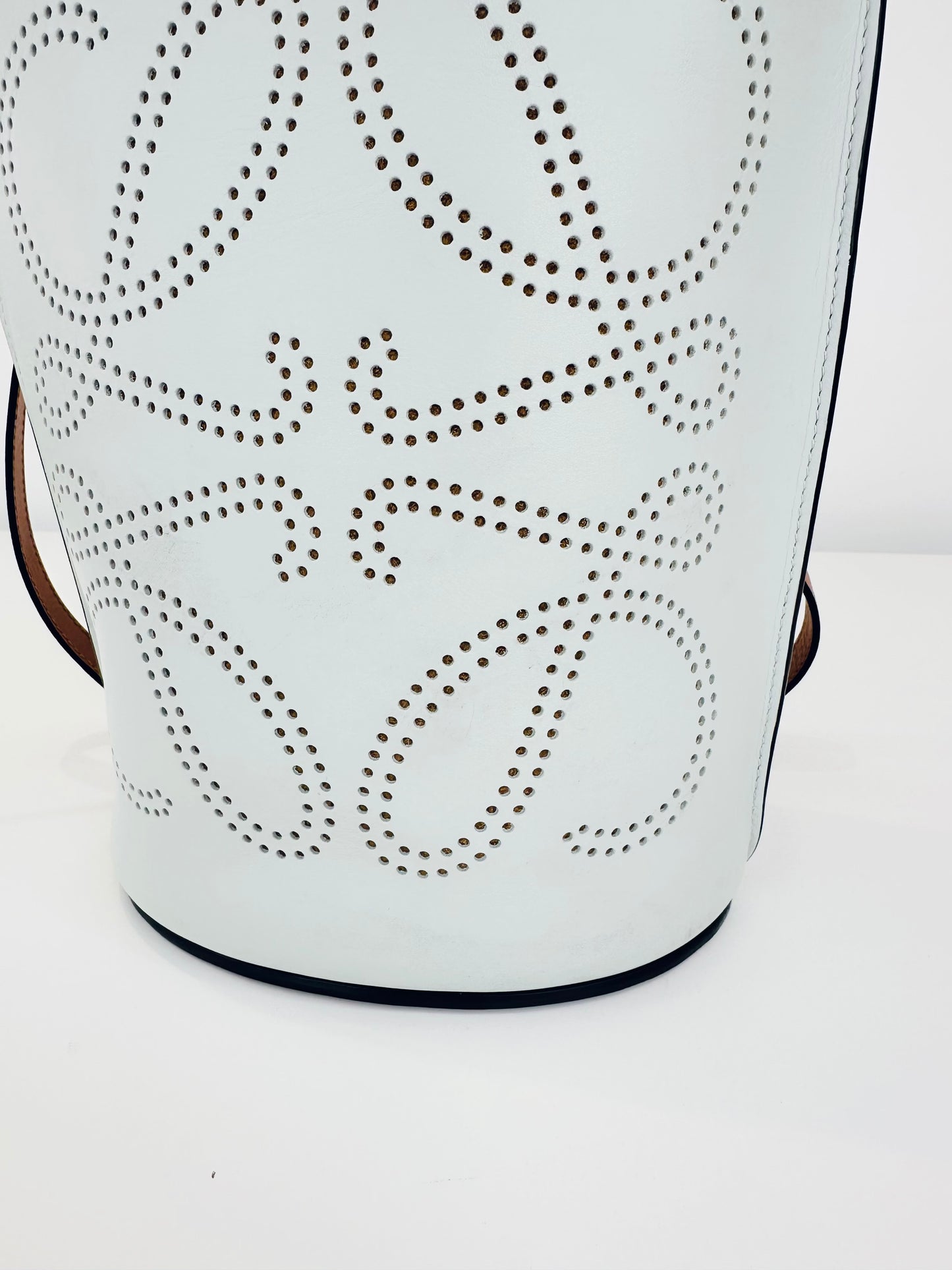 Gate Anagram Perforated Leather Bucket Bag