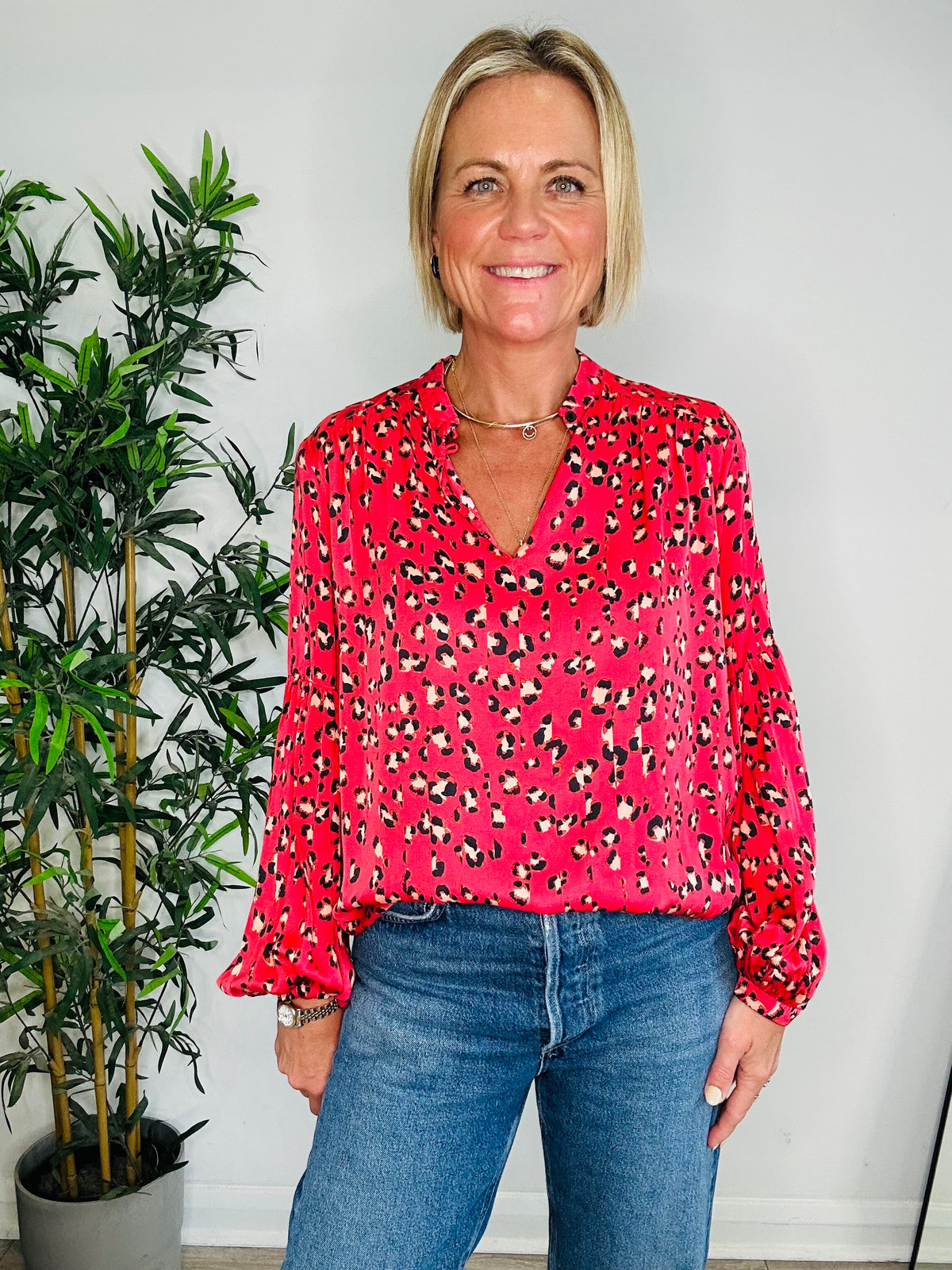 Leopard Print Blouse - Size 36