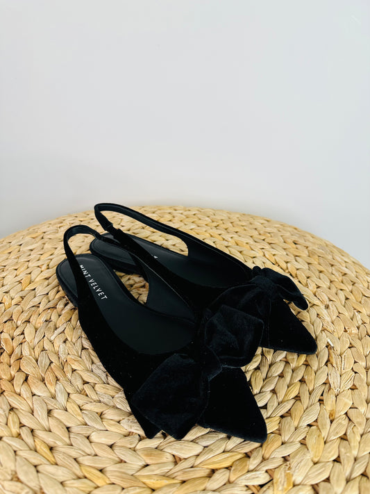 Velvet Slingback Flats - Size 39