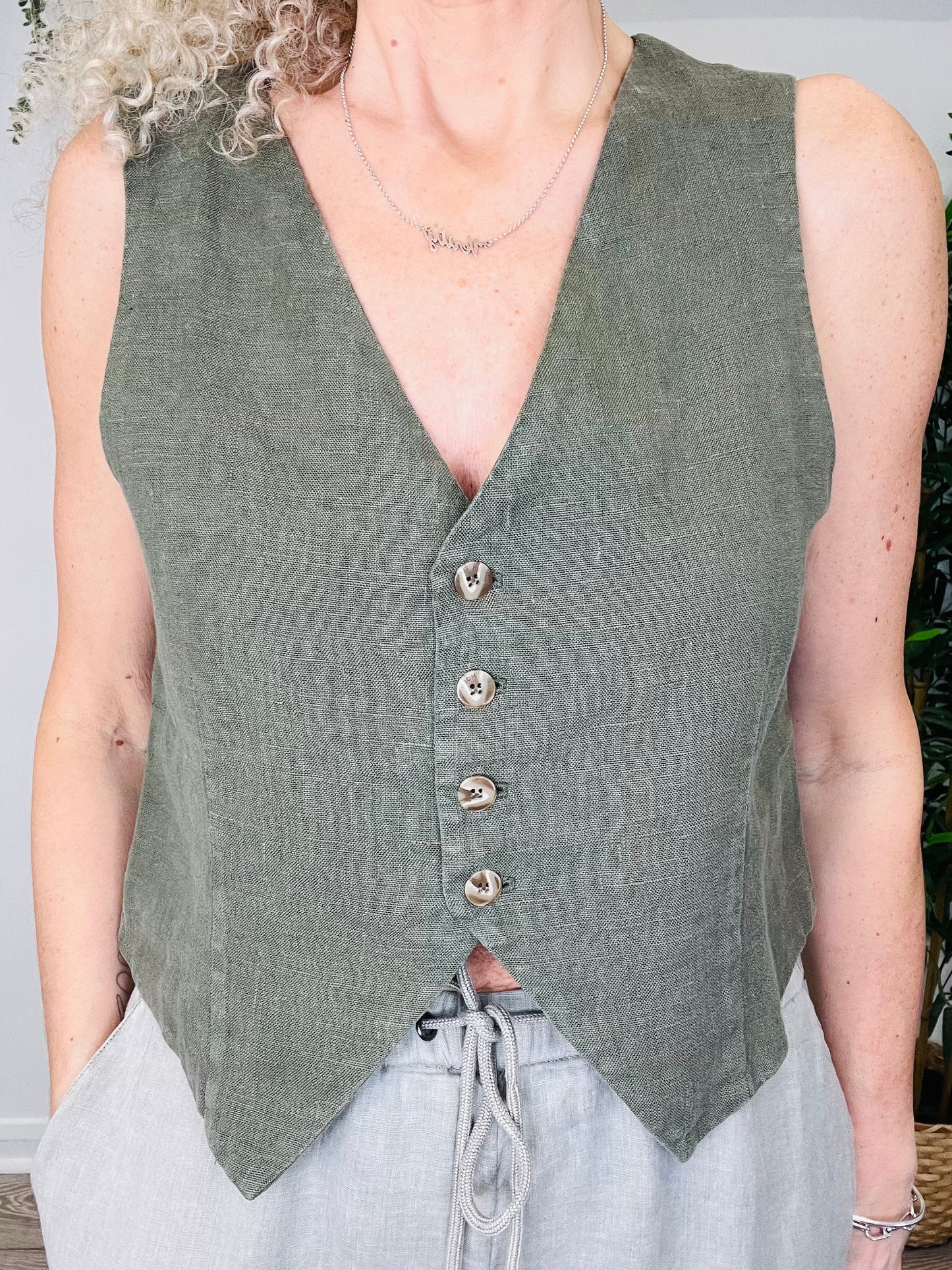 Linen Waistcoat - Size L