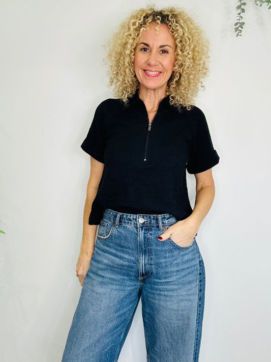 Textured Jersey Top - Size 8