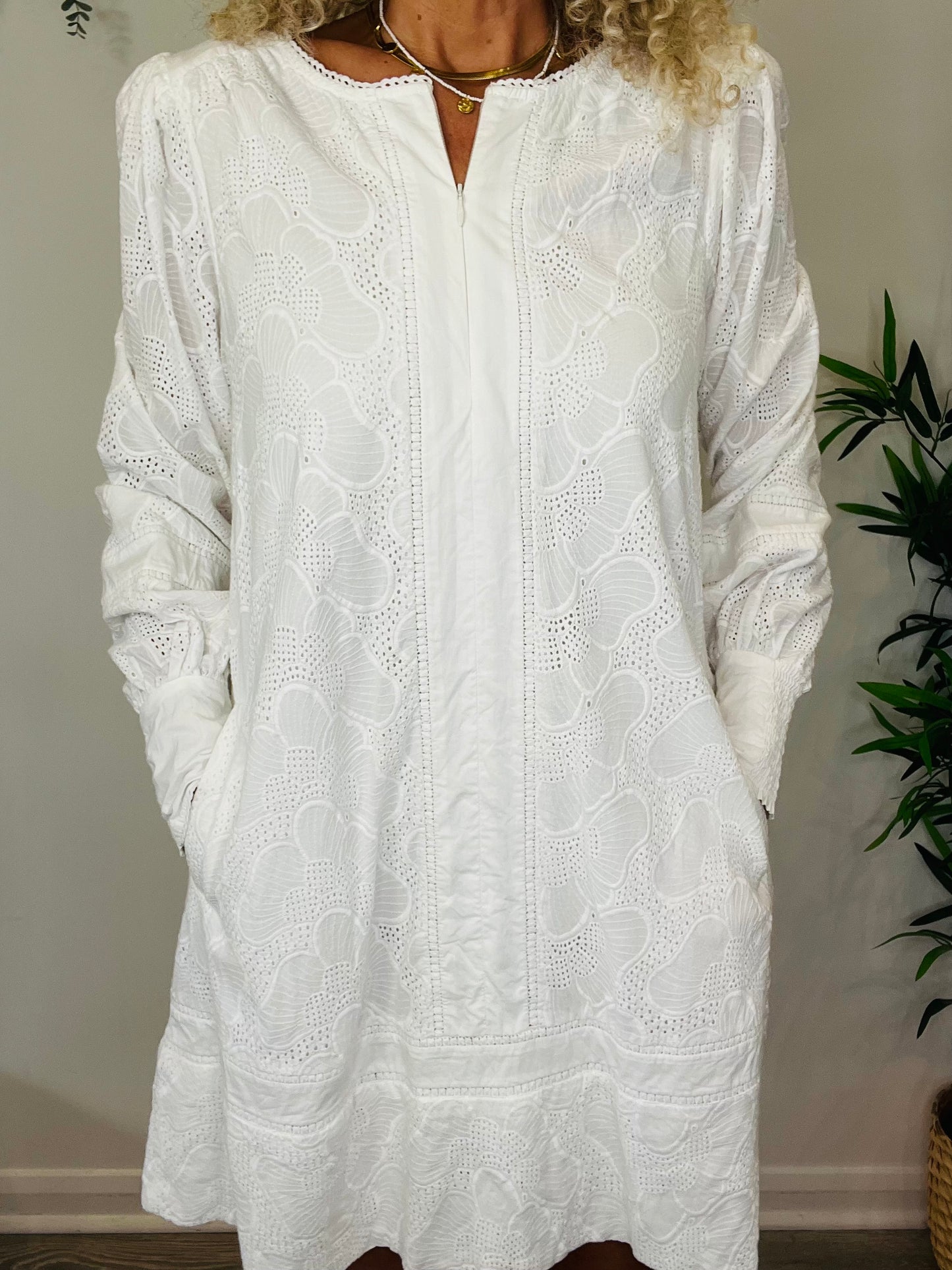 Short Embroidered Dress - Size 12
