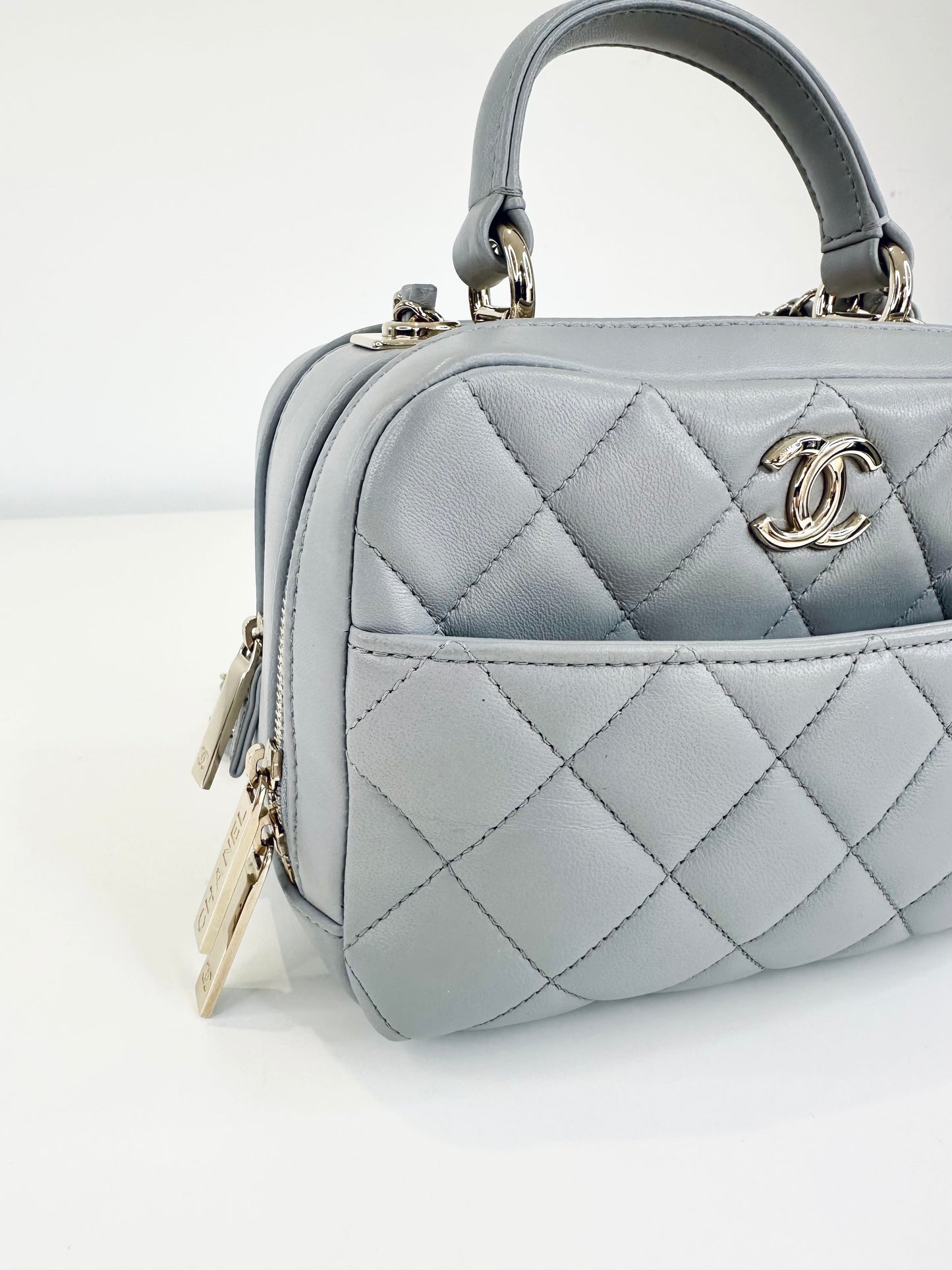 Small Quilted Leather Trendy CC Bowling Bag