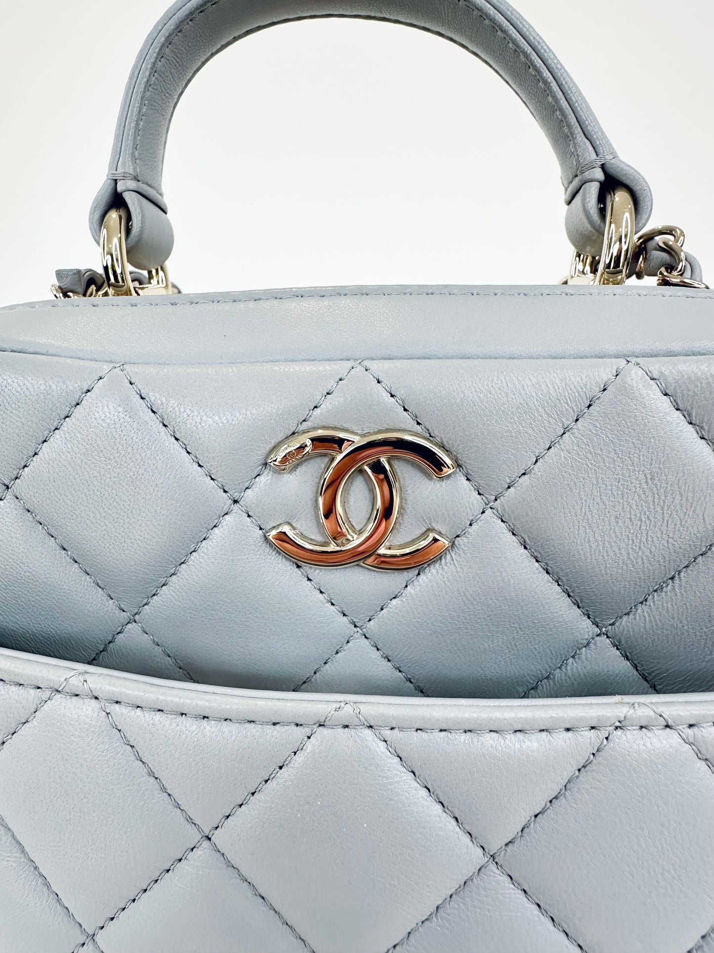 Small Quilted Leather Trendy CC Bowling Bag
