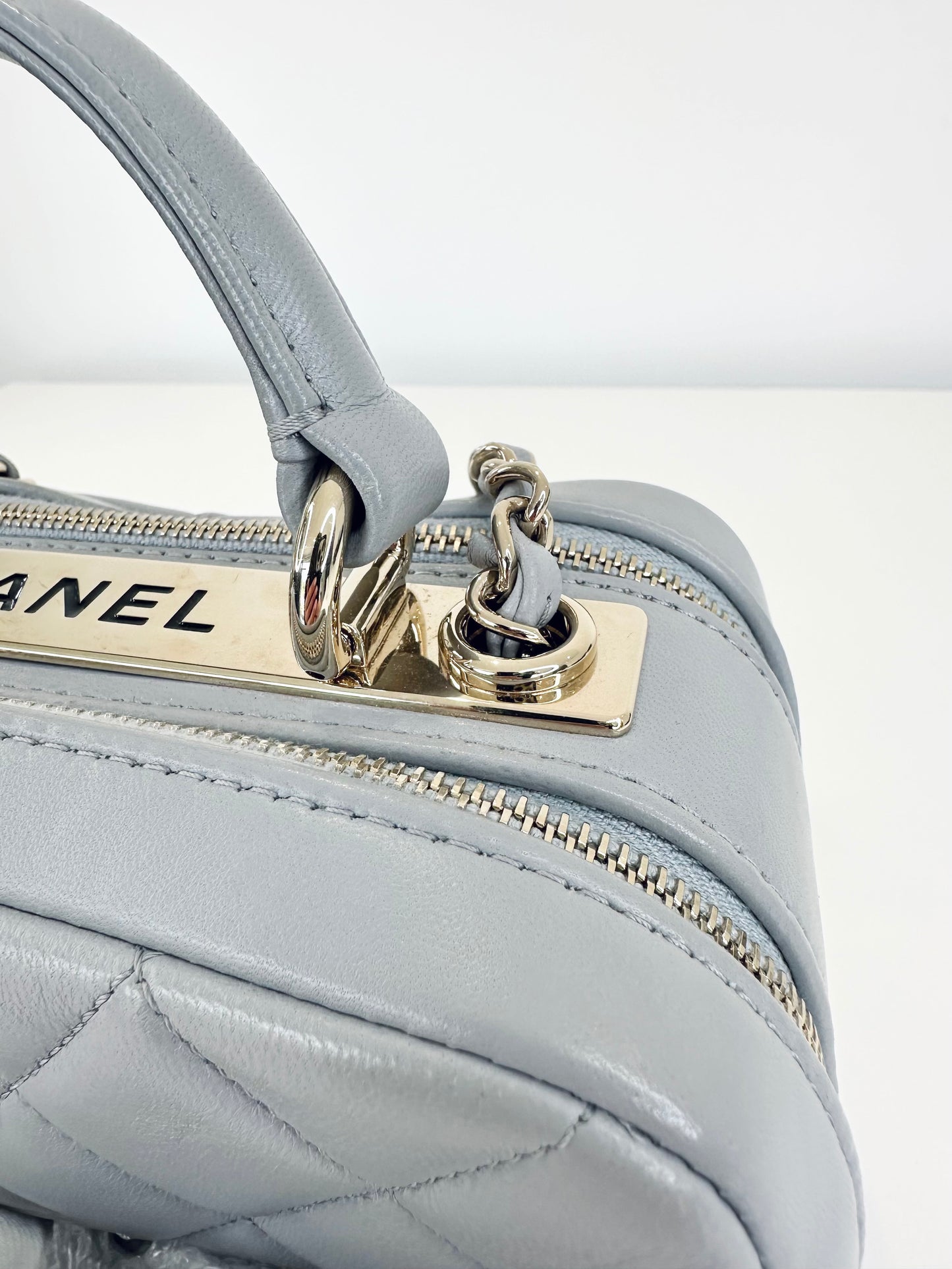 Small Quilted Leather Trendy CC Bowling Bag