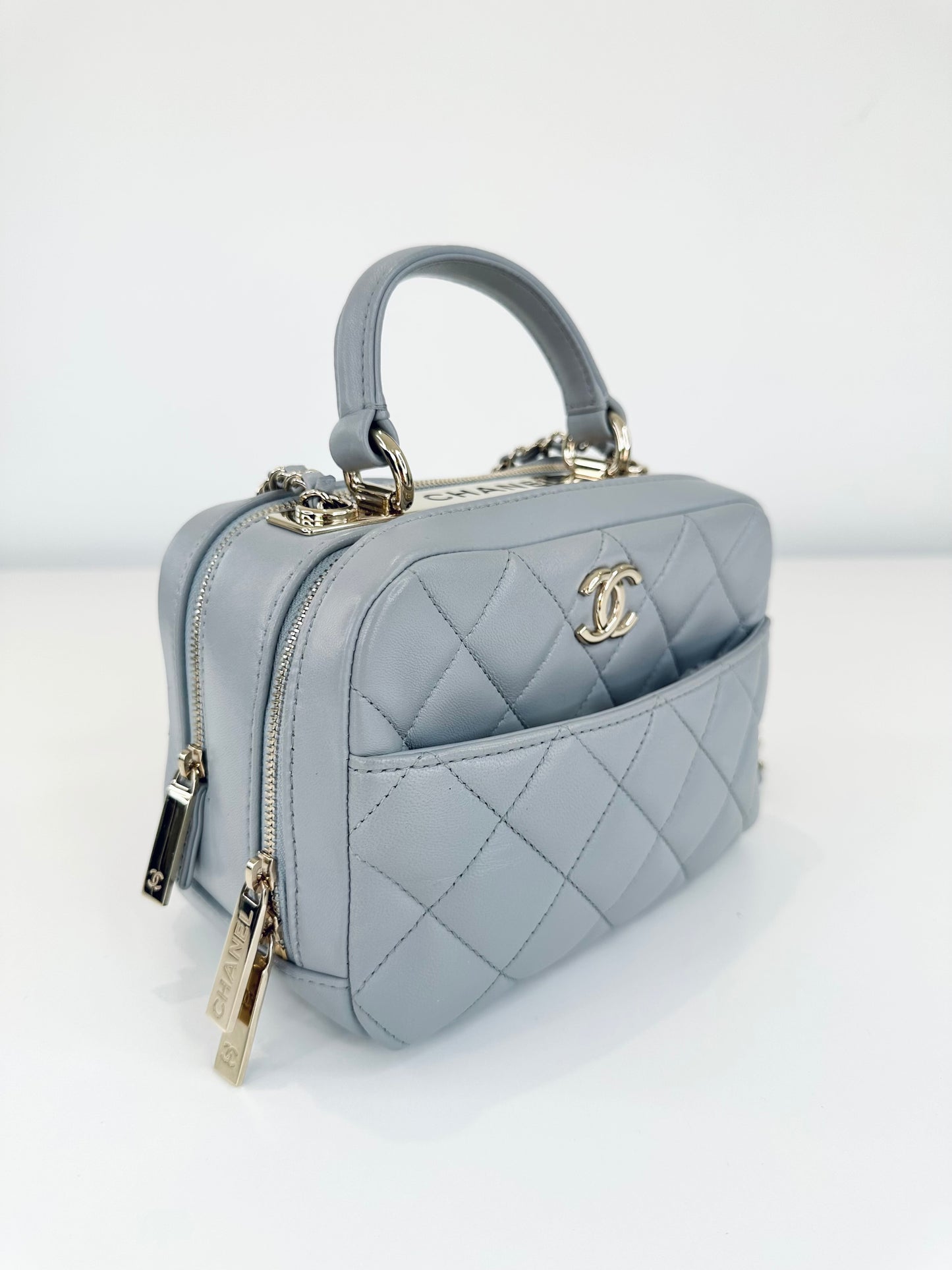 Small Quilted Leather Trendy CC Bowling Bag