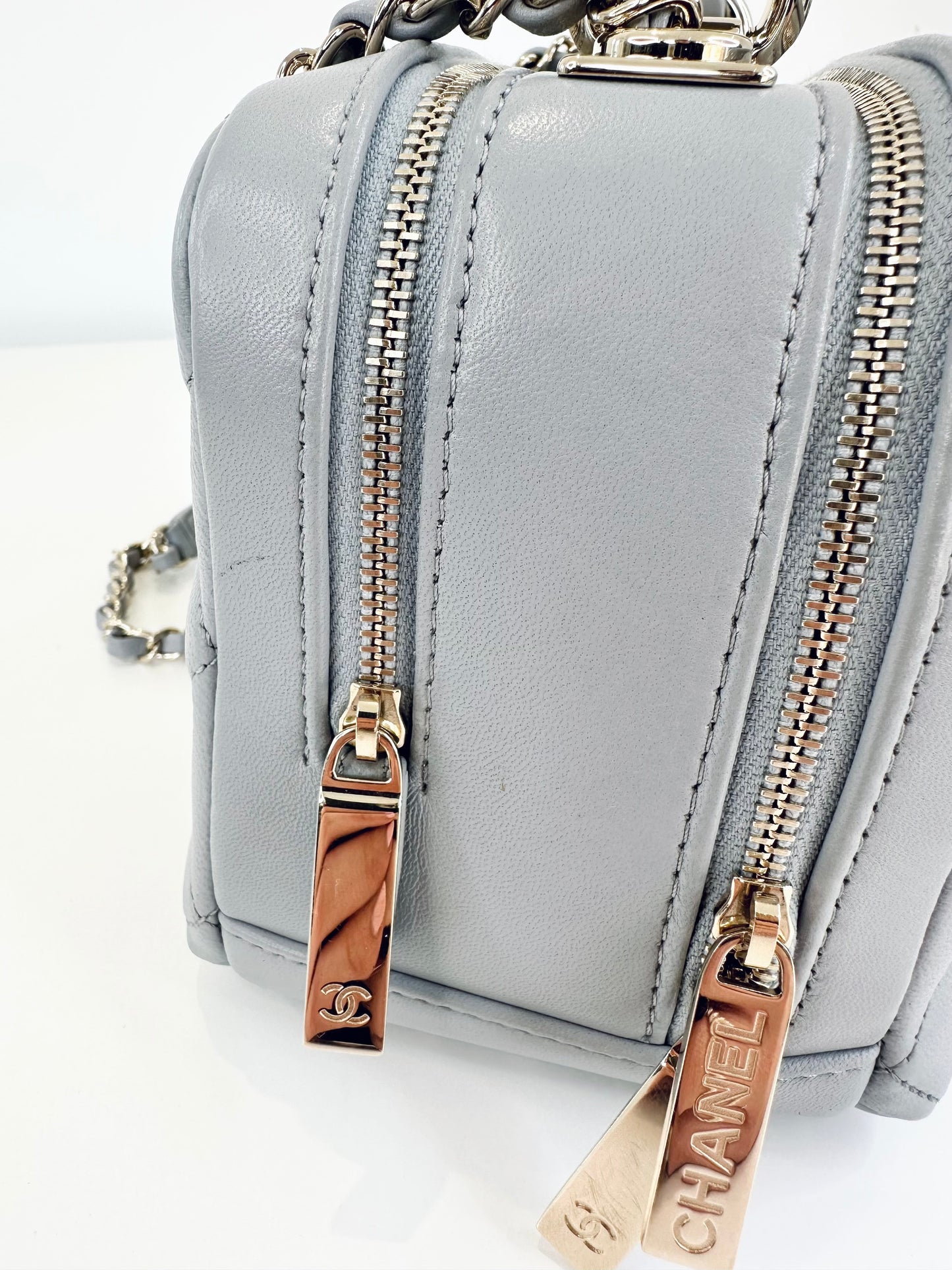 Small Quilted Leather Trendy CC Bowling Bag
