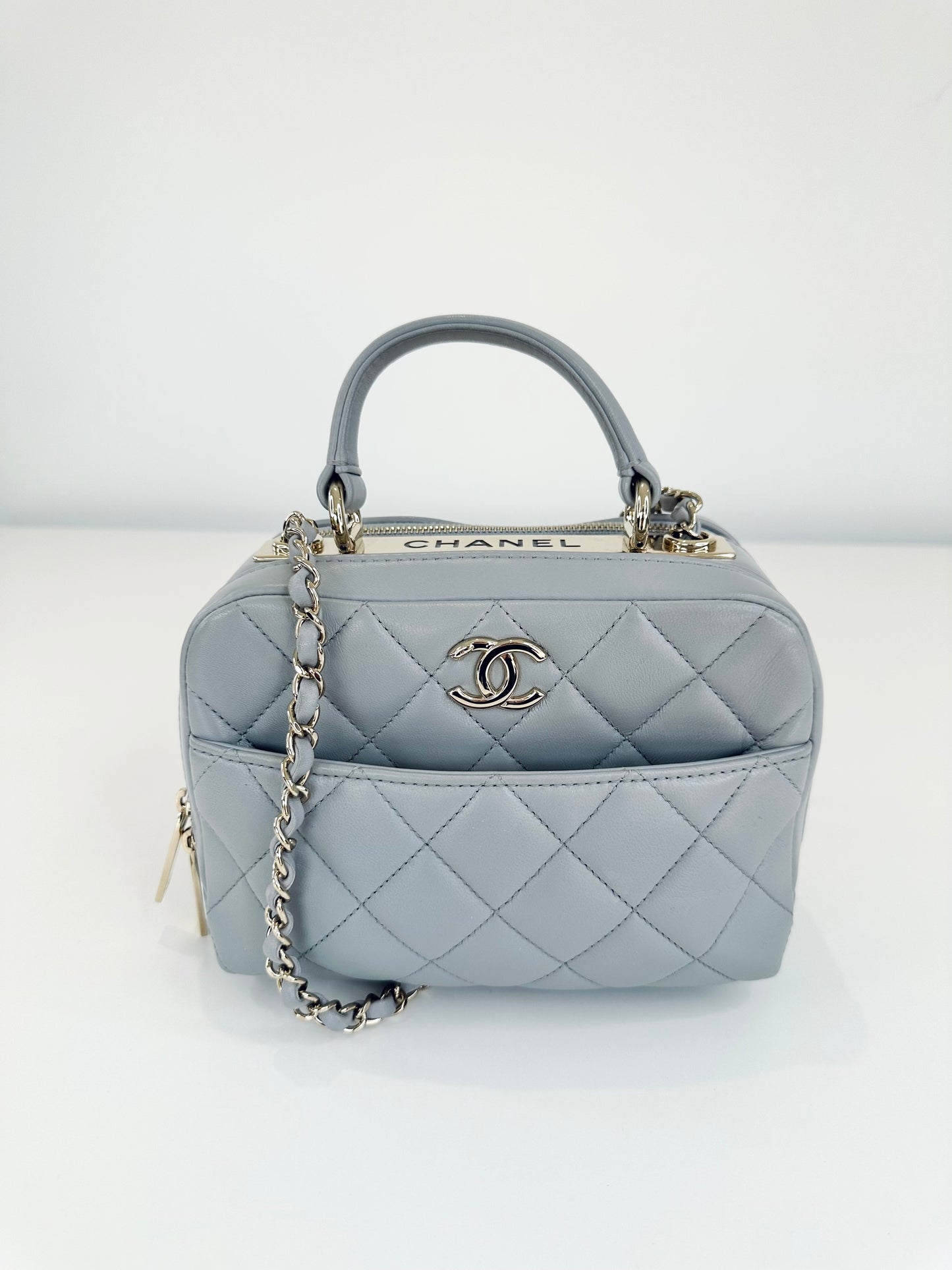 Small Quilted Leather Trendy CC Bowling Bag