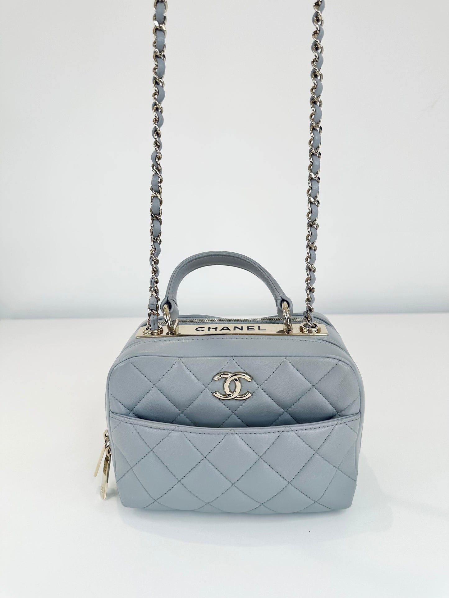 Small Quilted Leather Trendy CC Bowling Bag