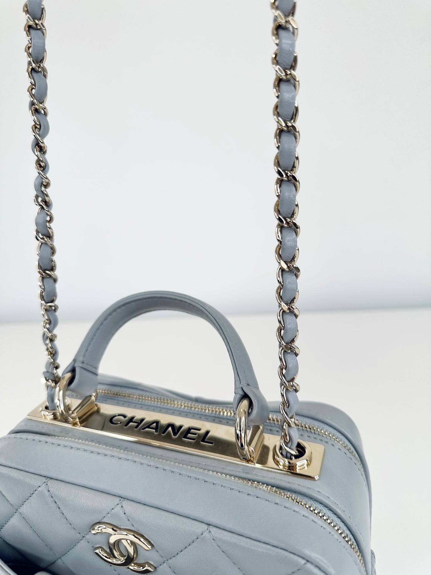 Small Quilted Leather Trendy CC Bowling Bag