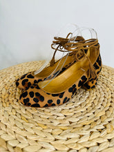 Load image into Gallery viewer, Leopard Print Lace-Up Heels - Size 36
