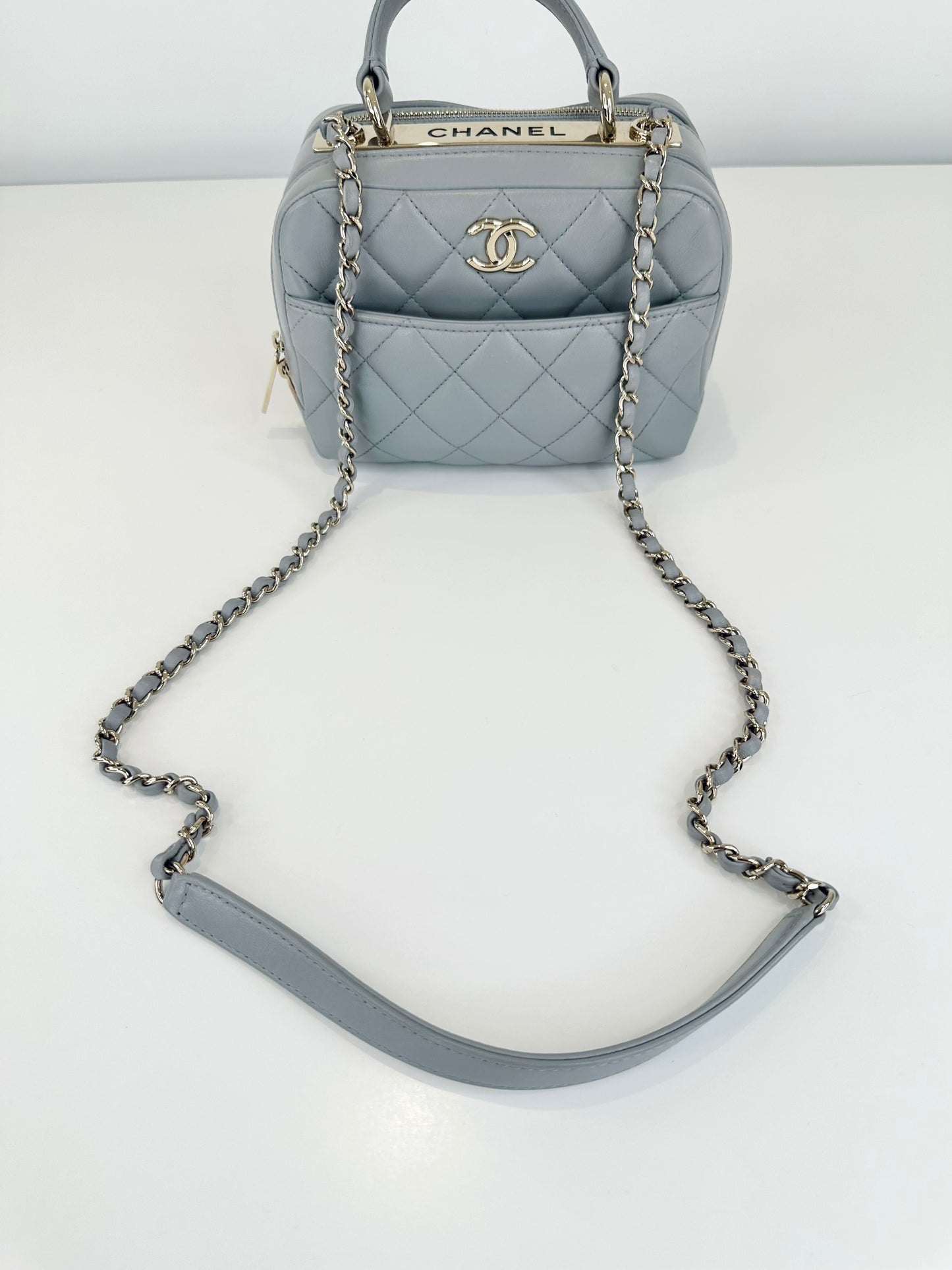 Small Quilted Leather Trendy CC Bowling Bag