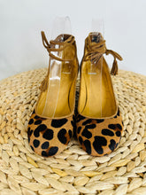 Load image into Gallery viewer, Leopard Print Lace-Up Heels - Size 36
