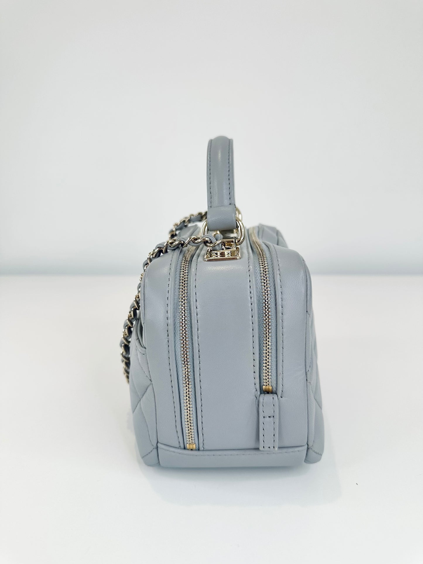 Small Quilted Leather Trendy CC Bowling Bag