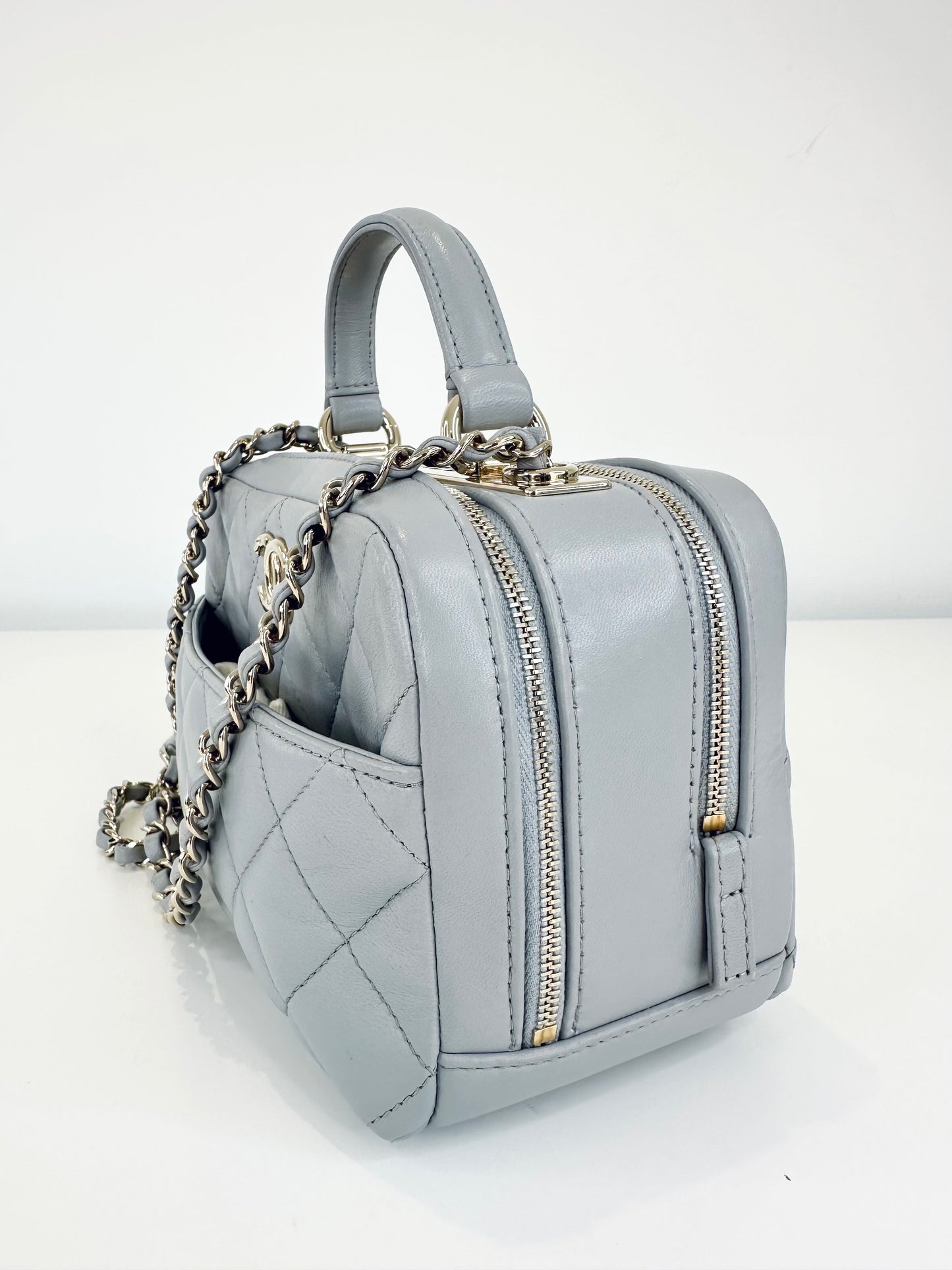 Small Quilted Leather Trendy CC Bowling Bag