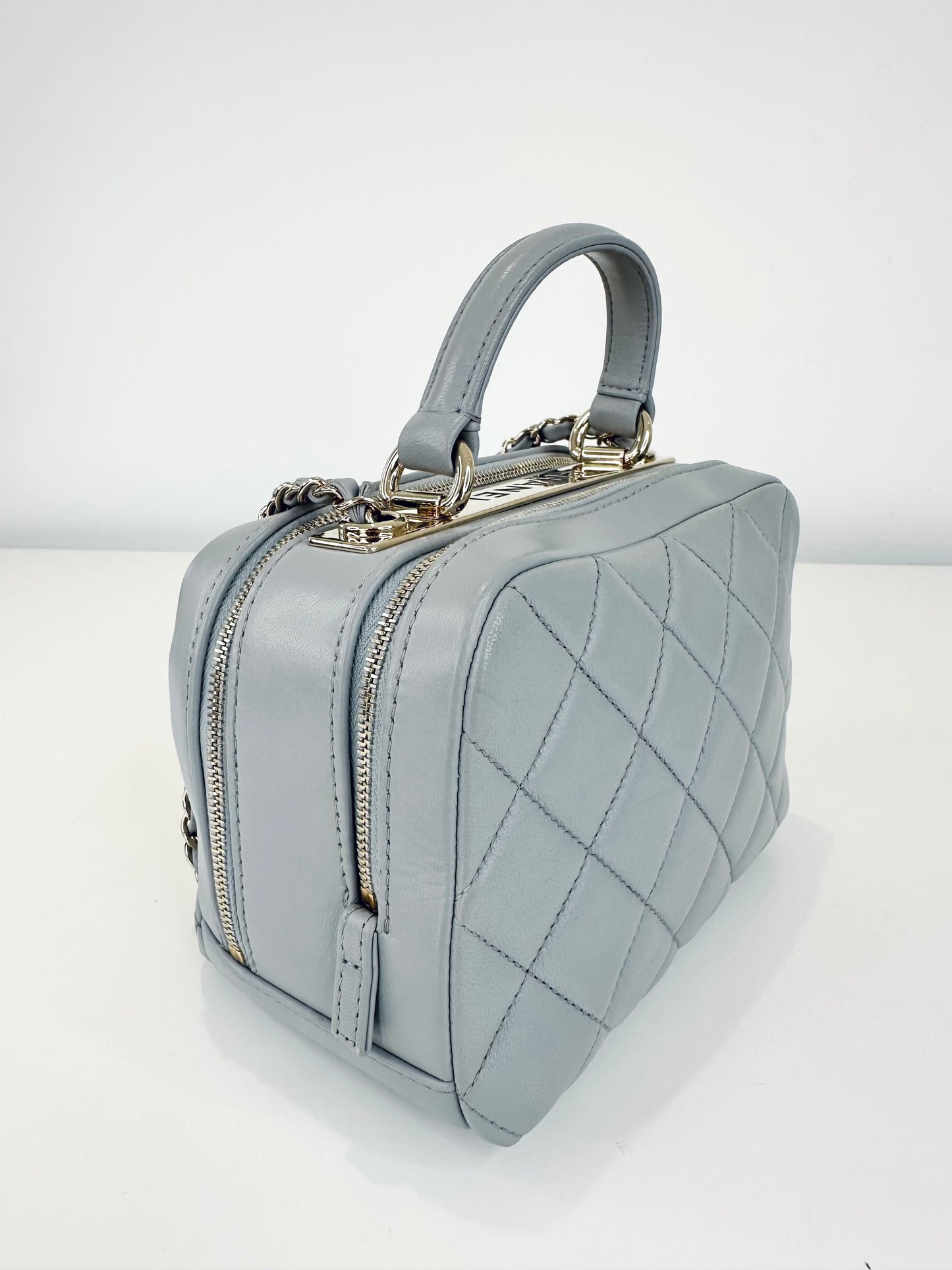 Small Quilted Leather Trendy CC Bowling Bag