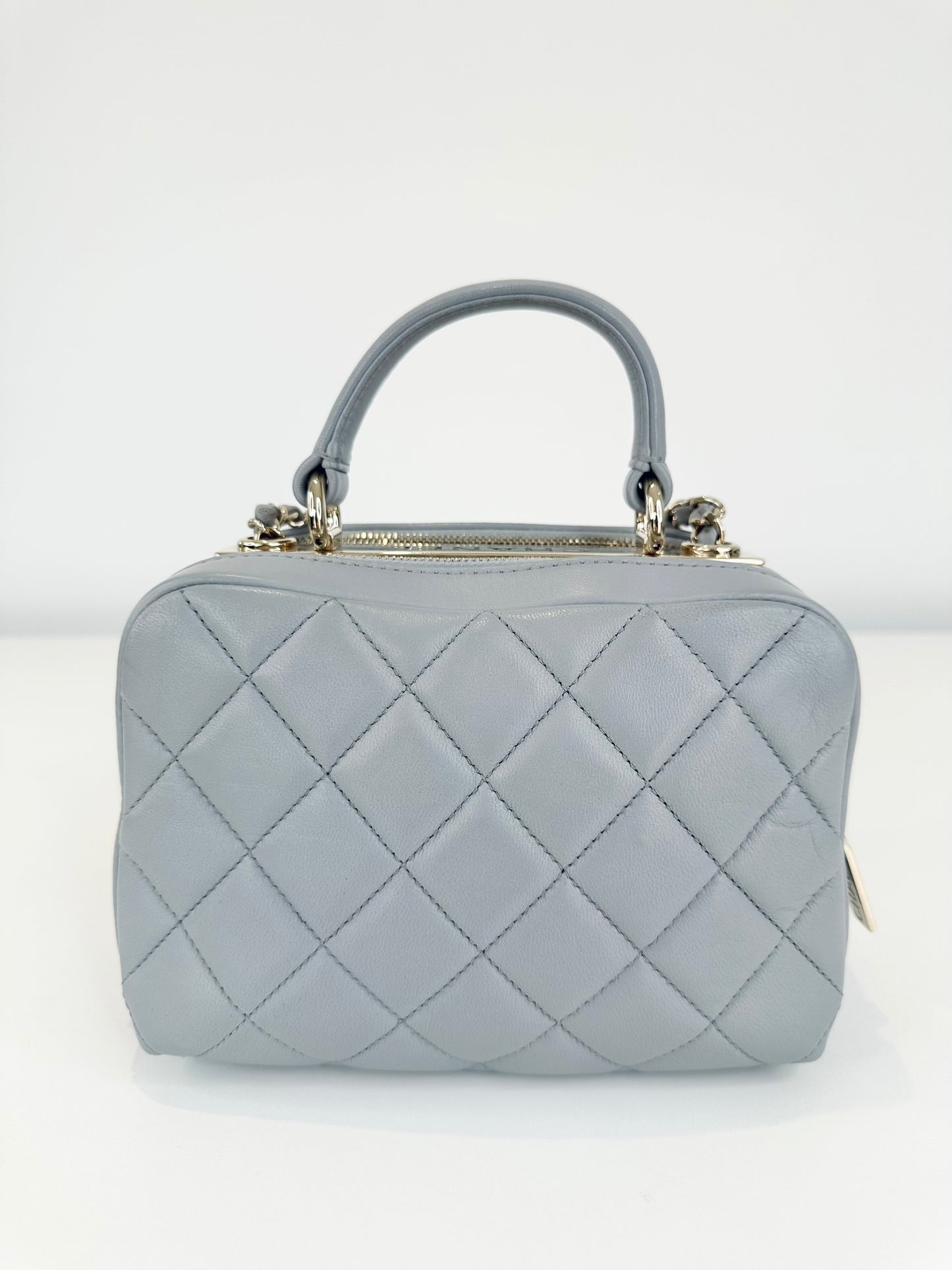 Small Quilted Leather Trendy CC Bowling Bag