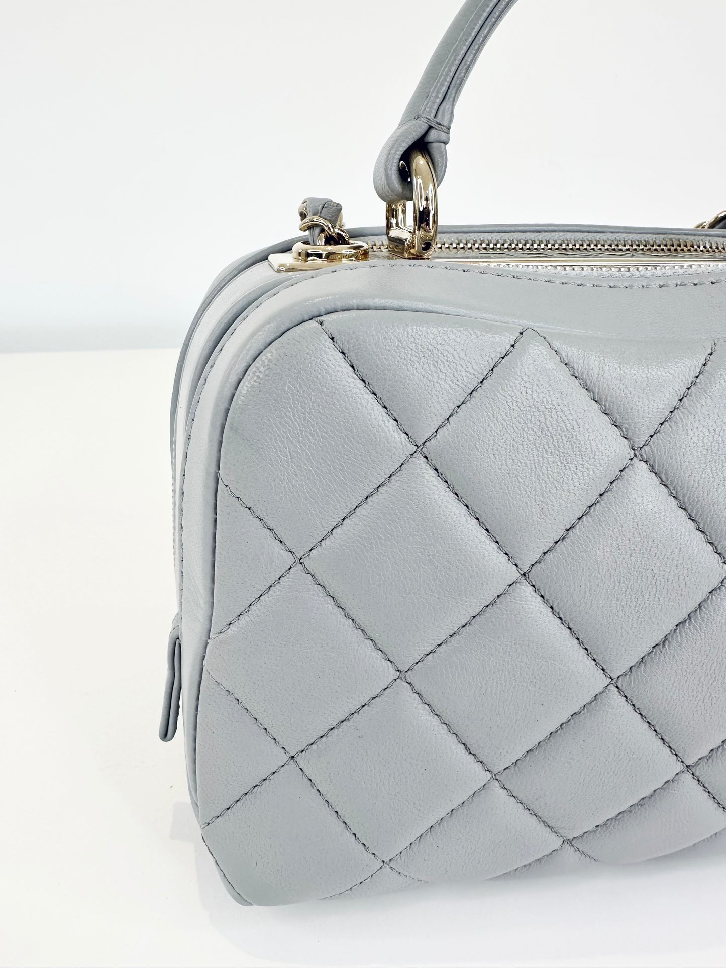 Small Quilted Leather Trendy CC Bowling Bag