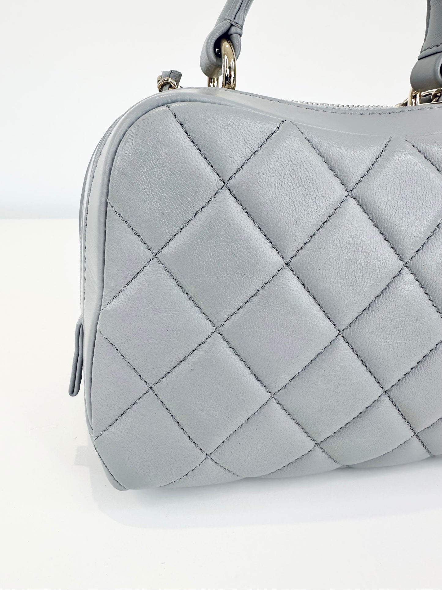 Small Quilted Leather Trendy CC Bowling Bag