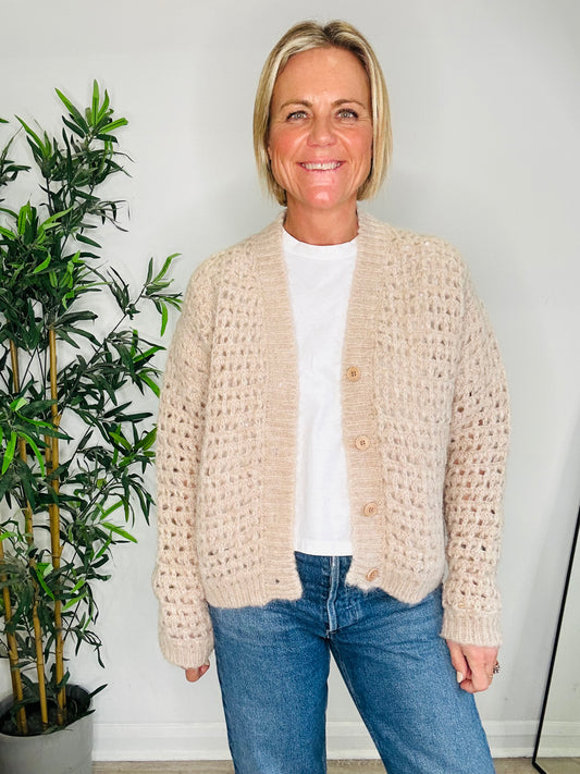 Open Knit Cardigan - Size S