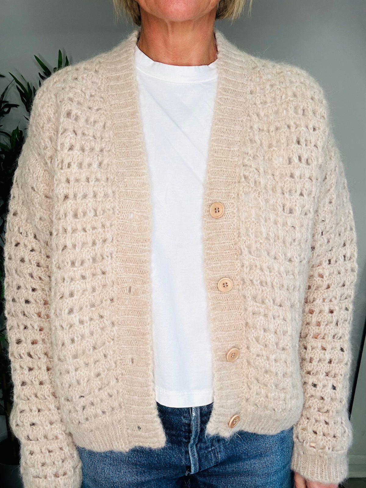 Open Knit Cardigan - Size S