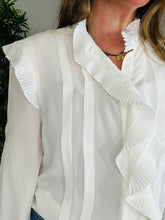 Load image into Gallery viewer, Ruffle Silk Shirt - Size 10
