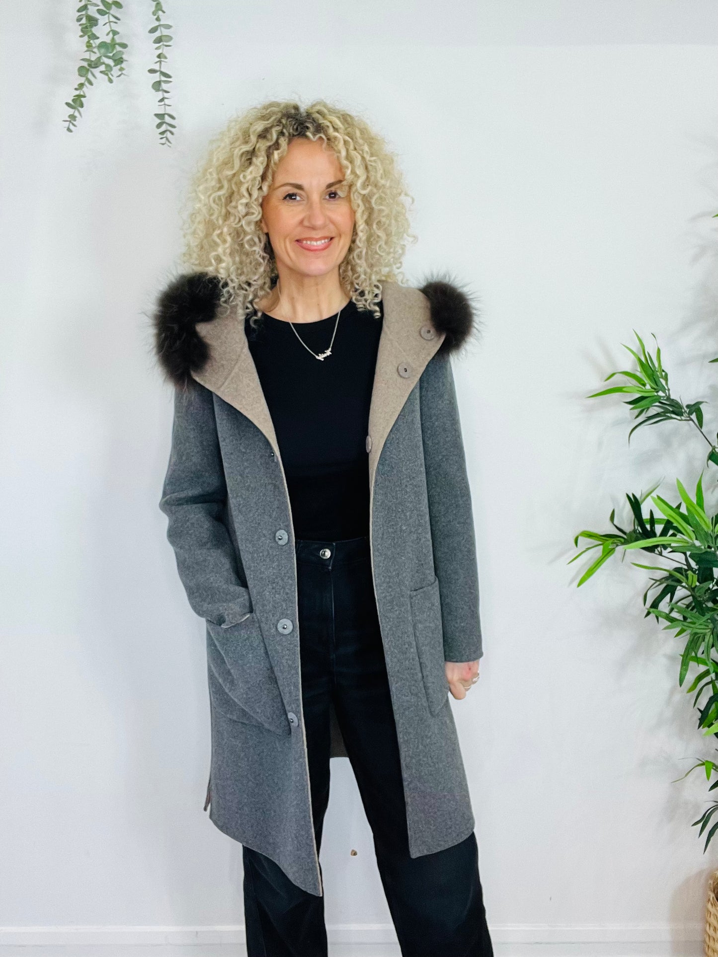 Reversible Wool Coat - Size XS