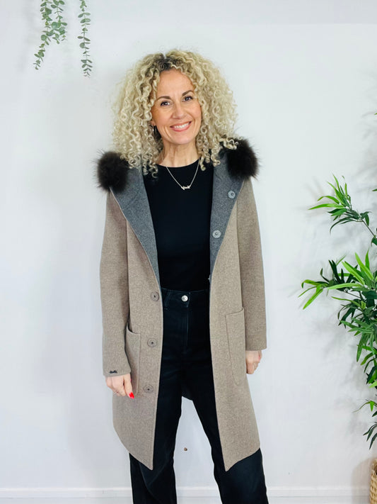 Reversible Wool Coat - Size XS