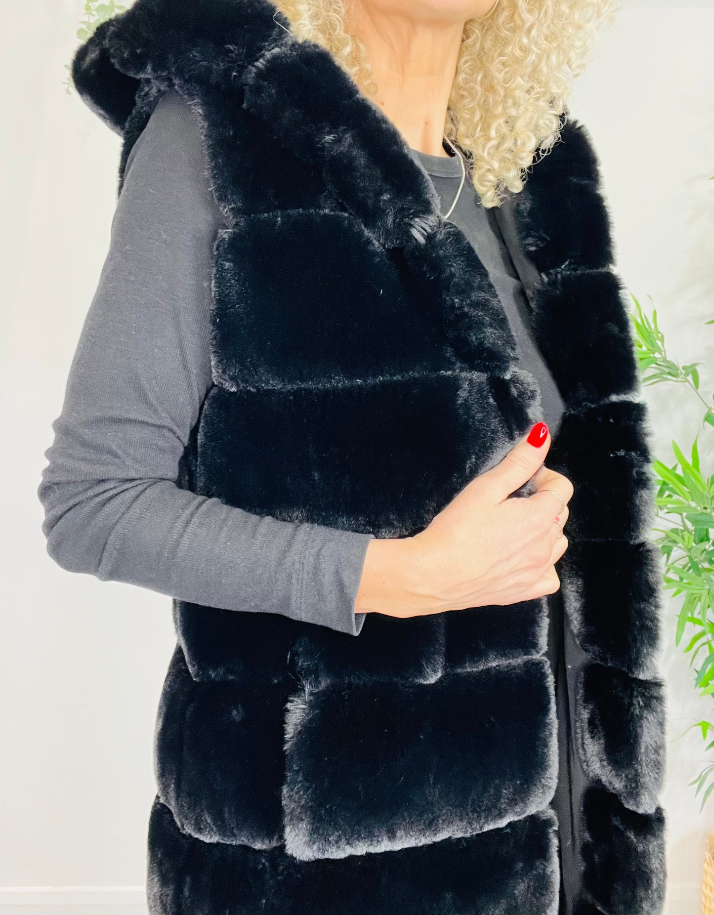 Faux Fur Gilet - Size S