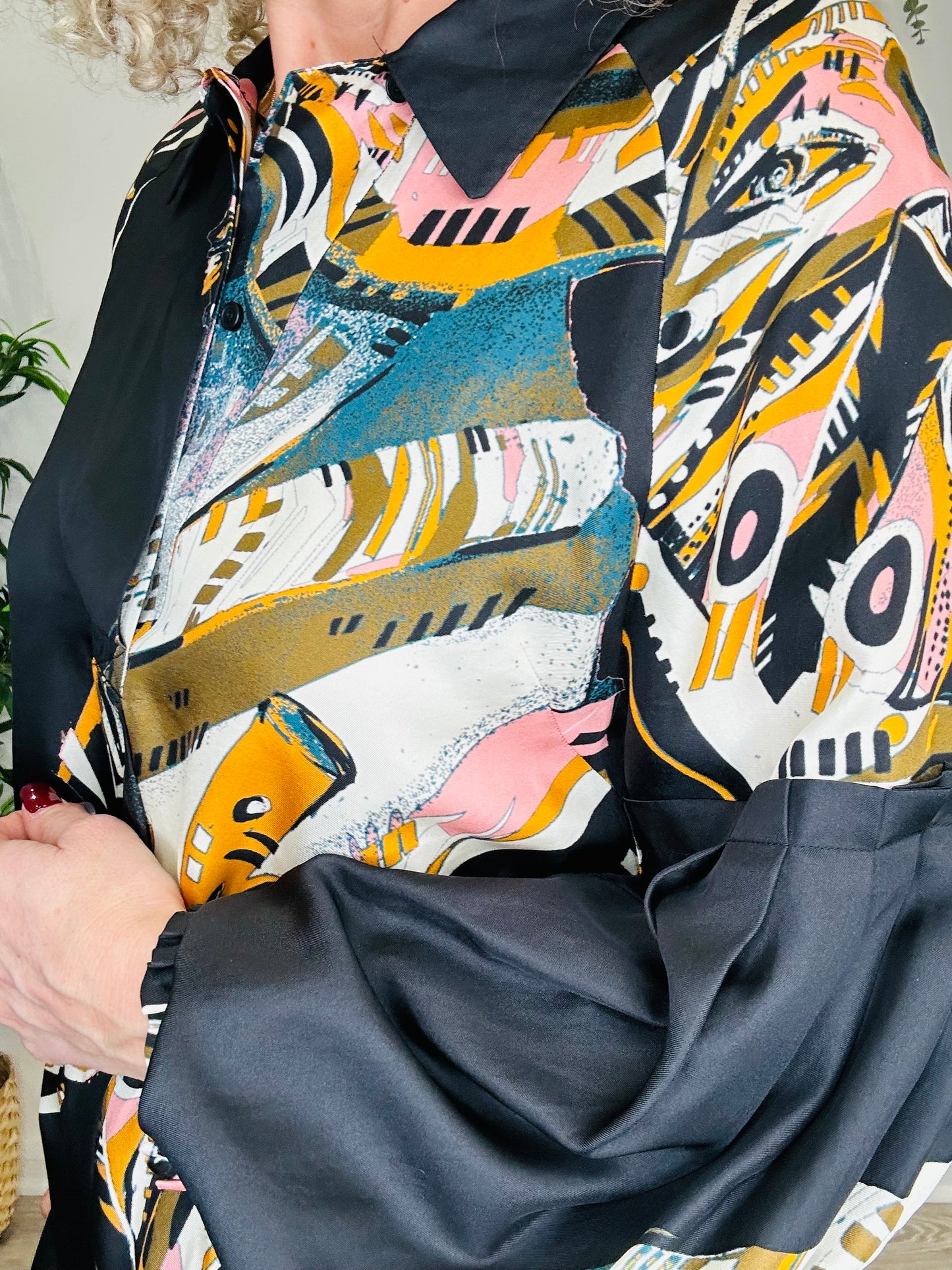 Silk Blouse & Trouser Set - Size 34