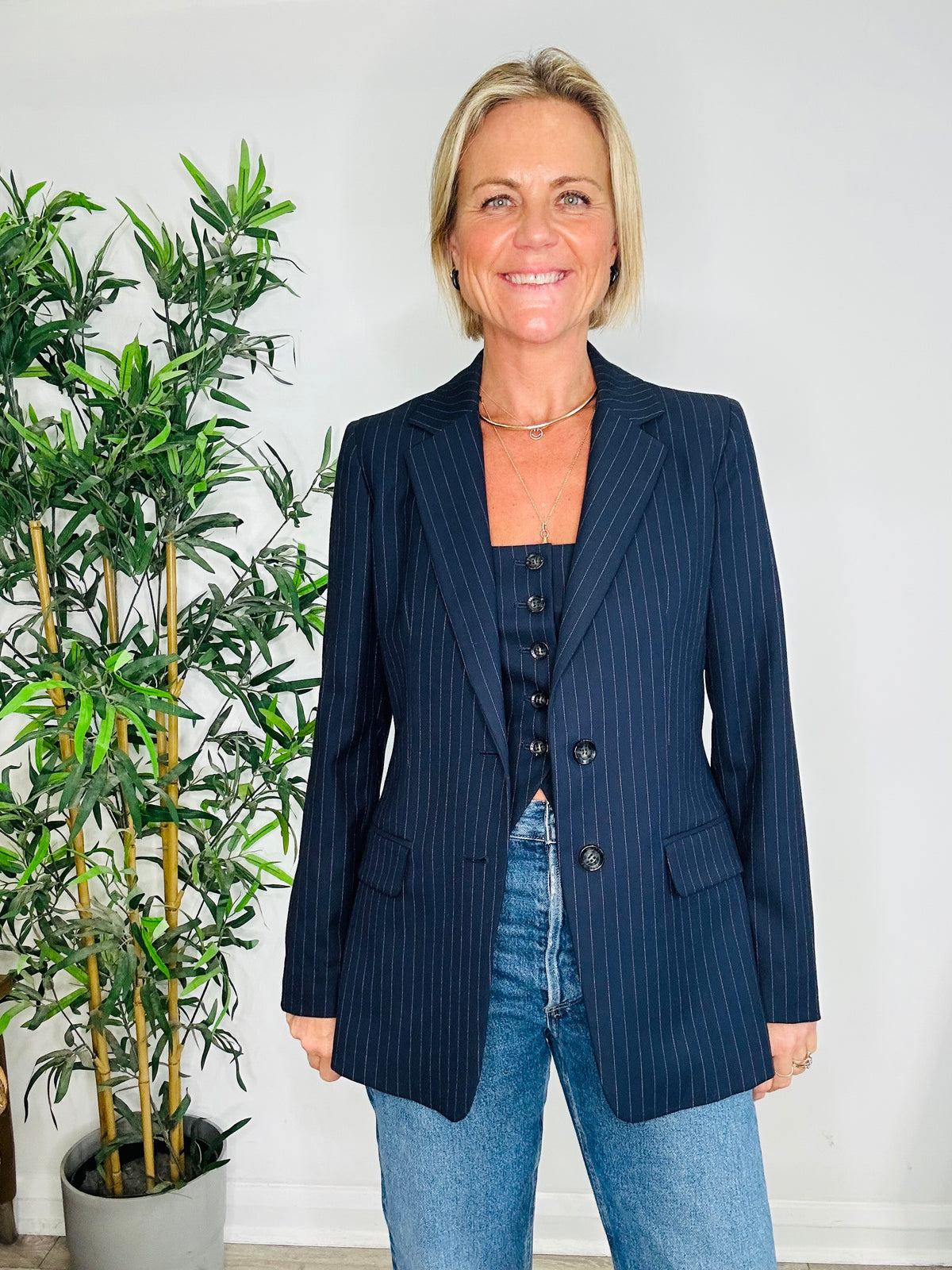 Pinstripe Waistcoat & Blazer - Size 10
