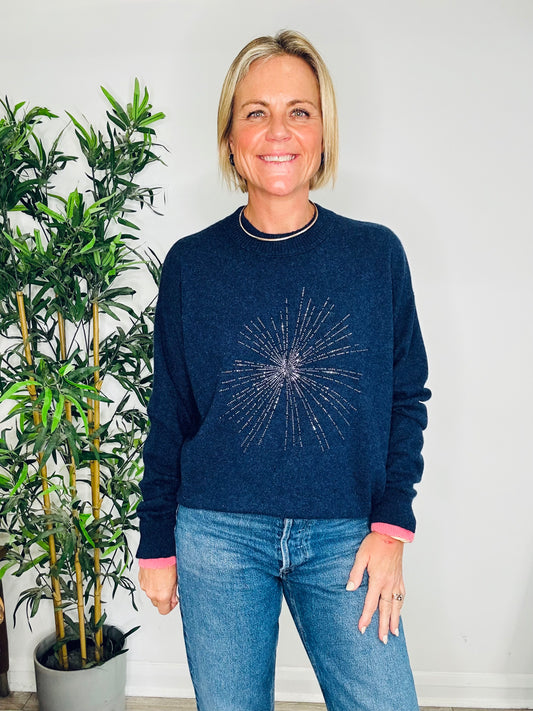 Embellished Cashmere Jumper - Size L