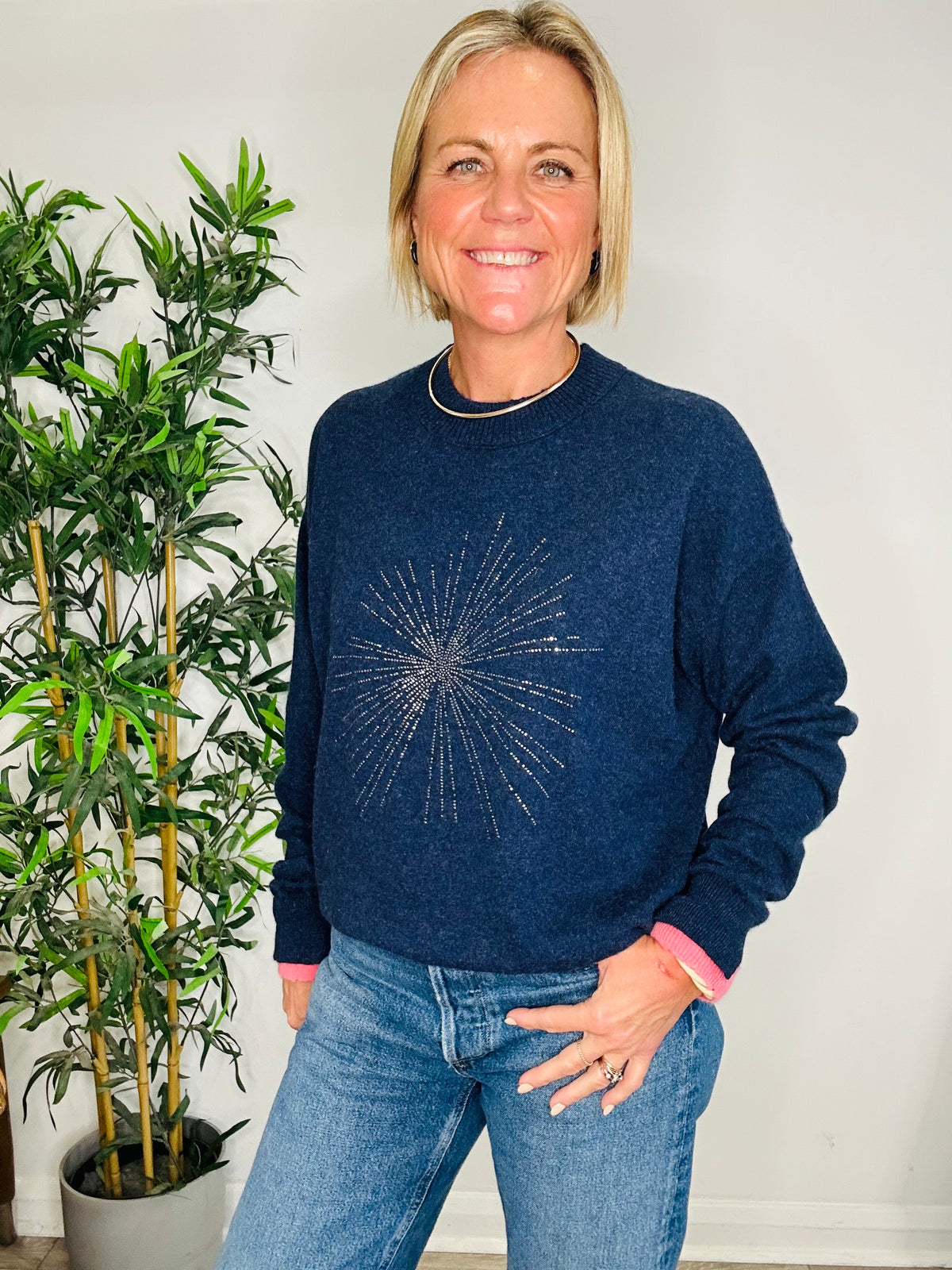 Embellished Cashmere Jumper - Size L