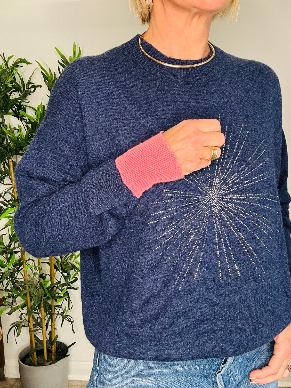 Embellished Cashmere Jumper - Size L
