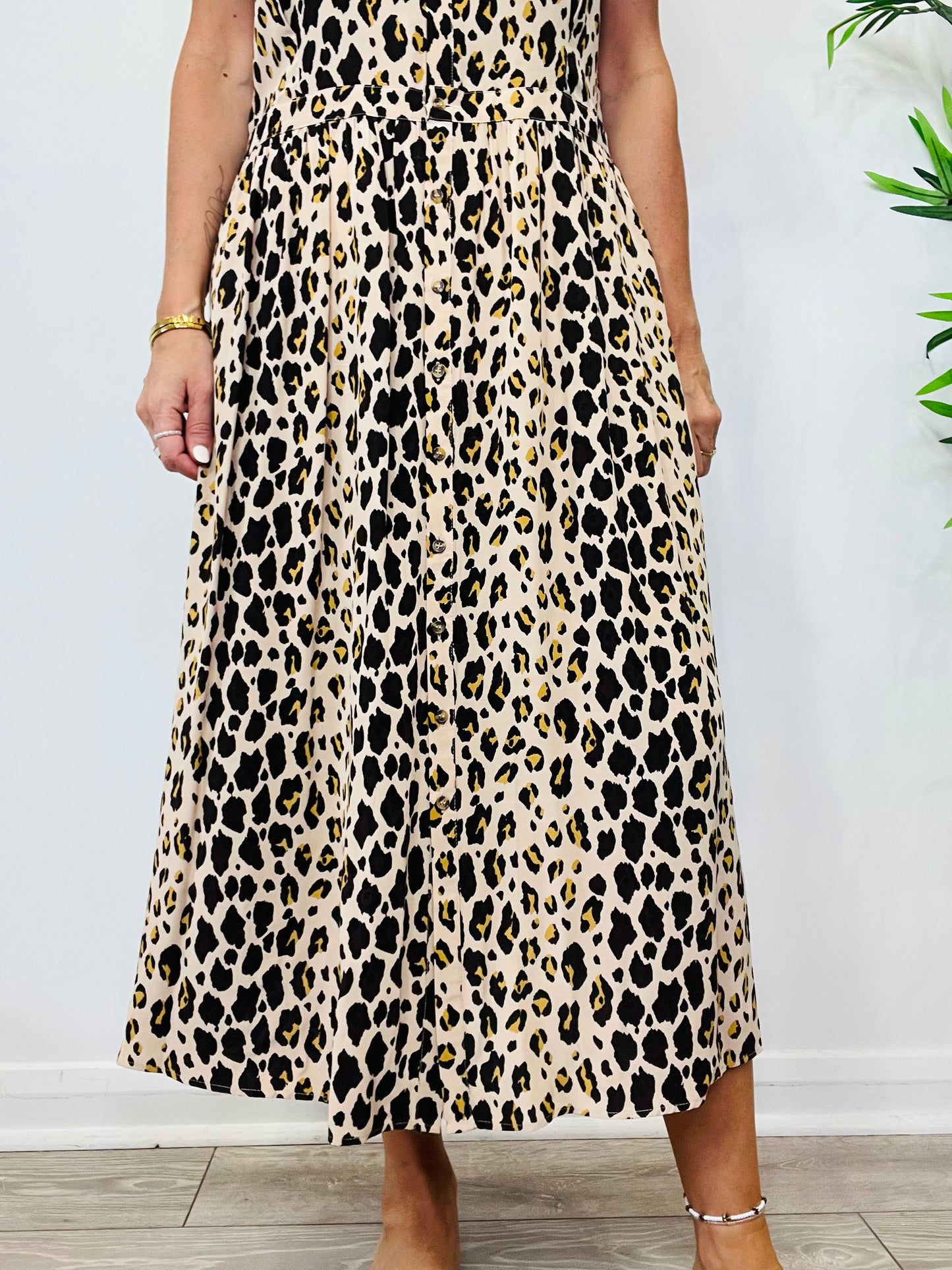 Leopard Print Shirt Dress - Size 16