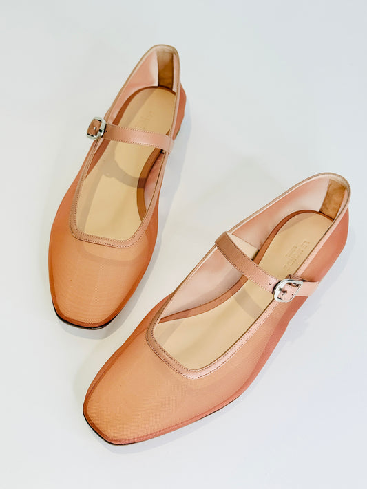 Mesh Mary Jane Ballet Flats - Size 41
