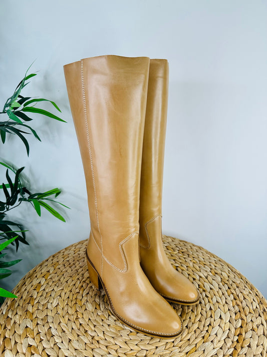 Jenny Leather Knee High Boots - Size 39