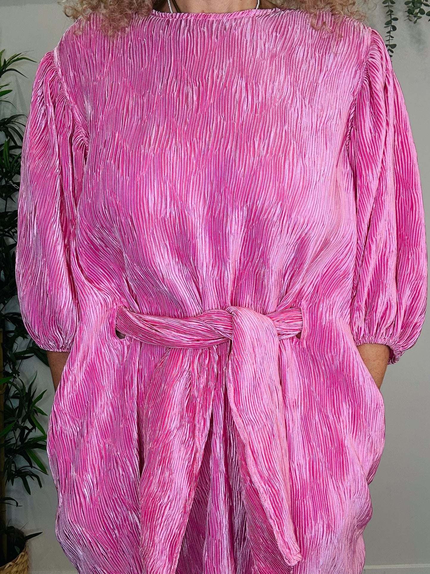 Crinkle Satin Dress - Size 38