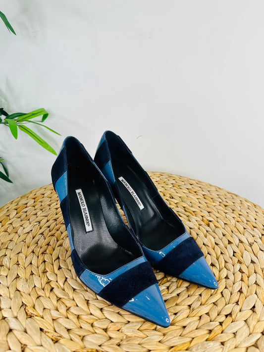 Leather & Suede Pumps - Size 38.5