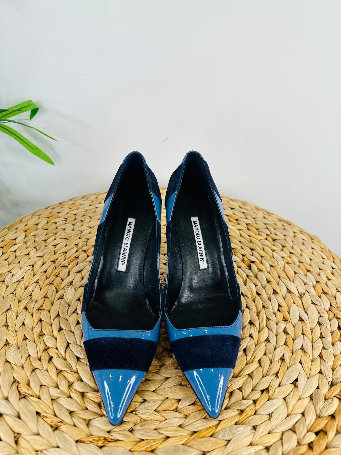 Leather & Suede Pumps - Size 38.5