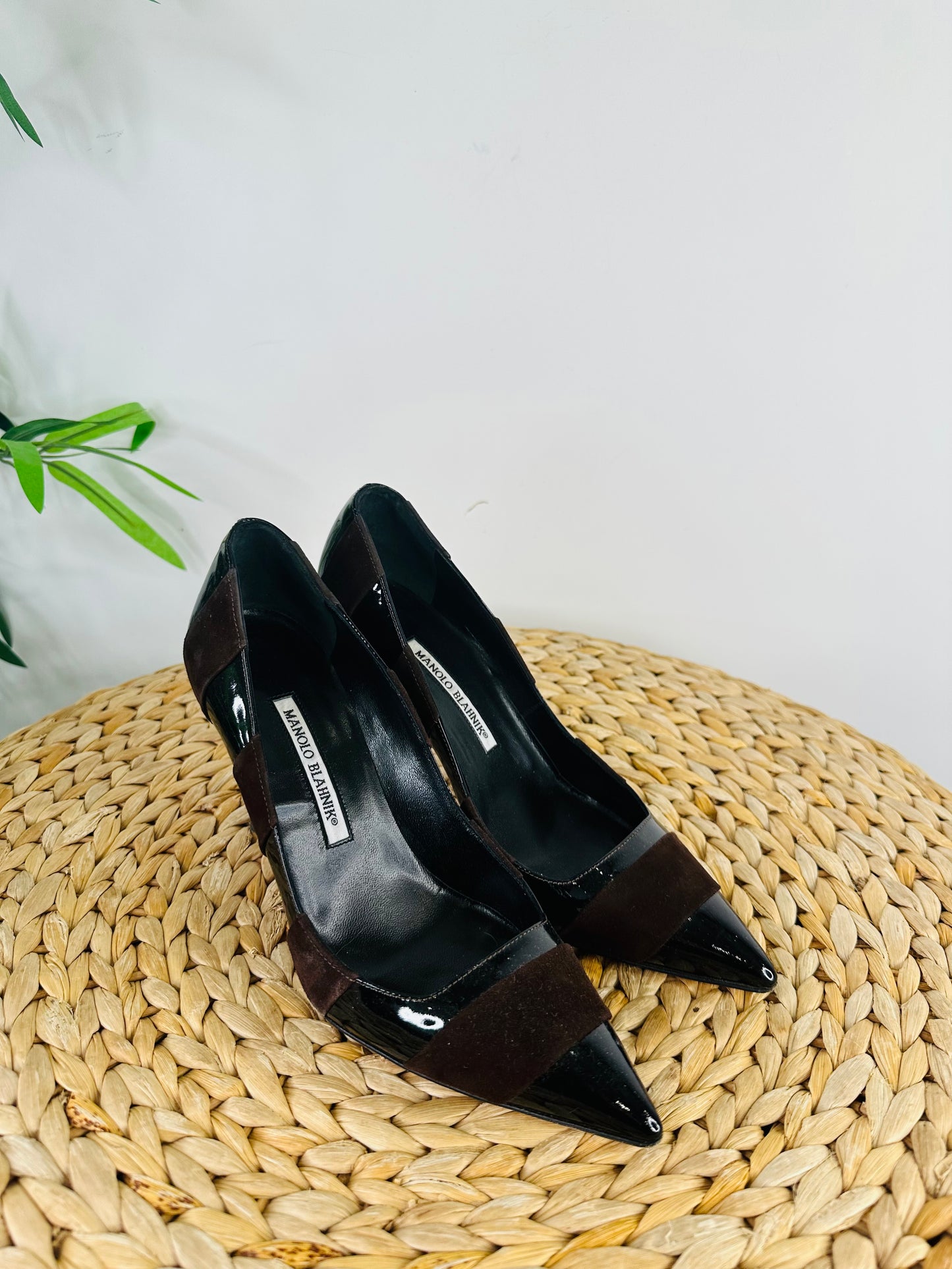 Leather & Suede Pumps - Size 38.5