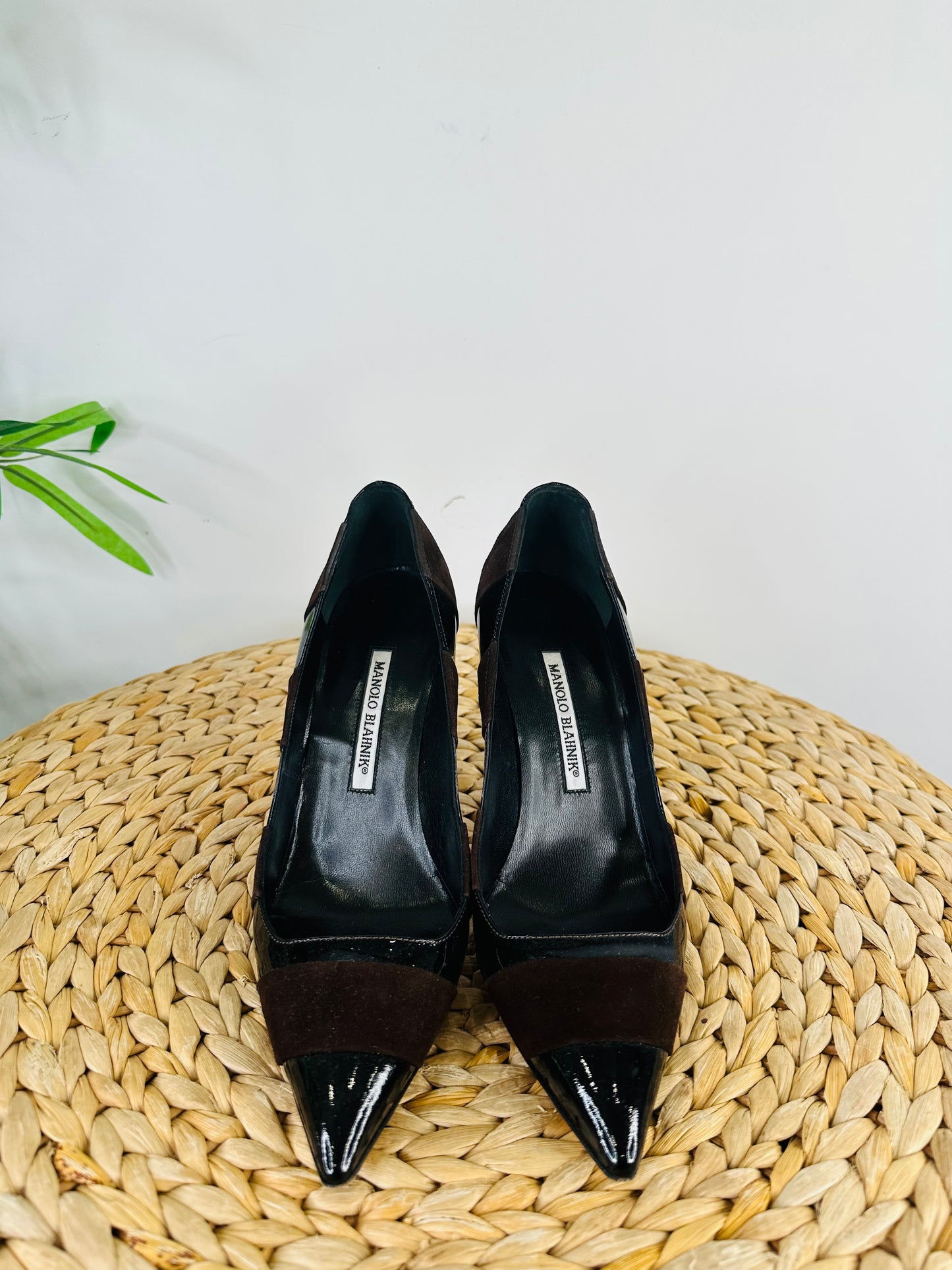 Leather & Suede Pumps - Size 38.5