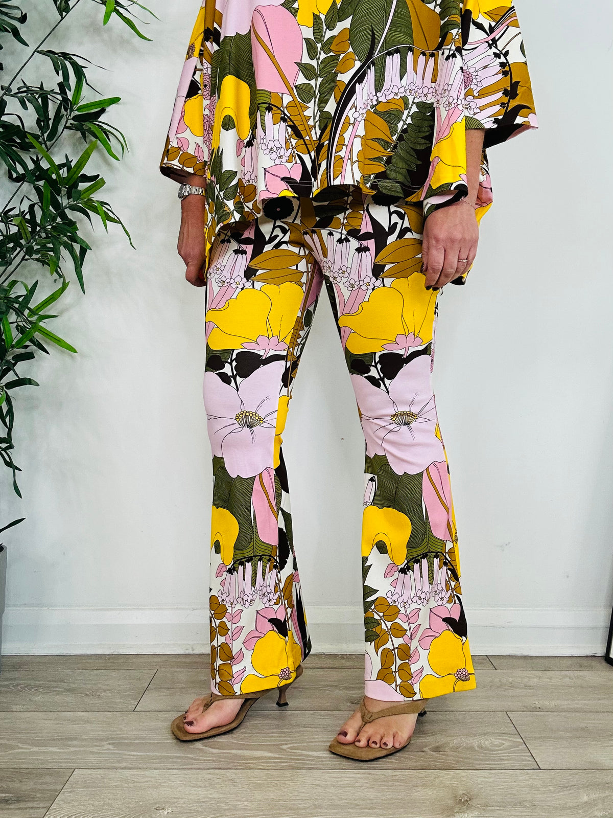 Floral Print Top & Trouser Set - Size XS