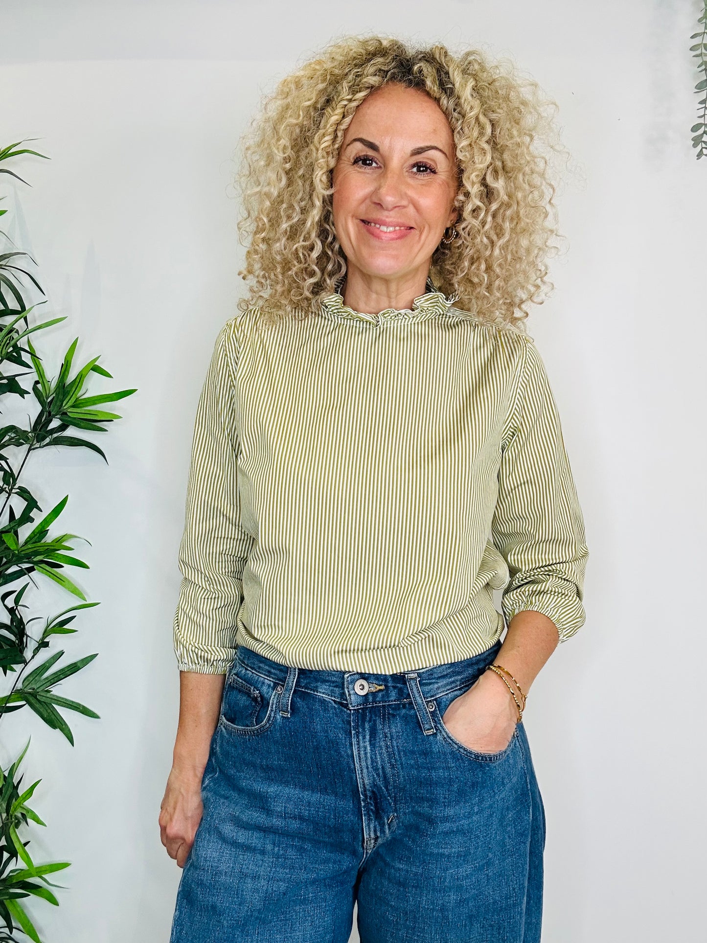 Cotton Striped Blouse - Size 38