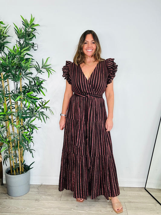 Metallic Stripe Dress - Size 12