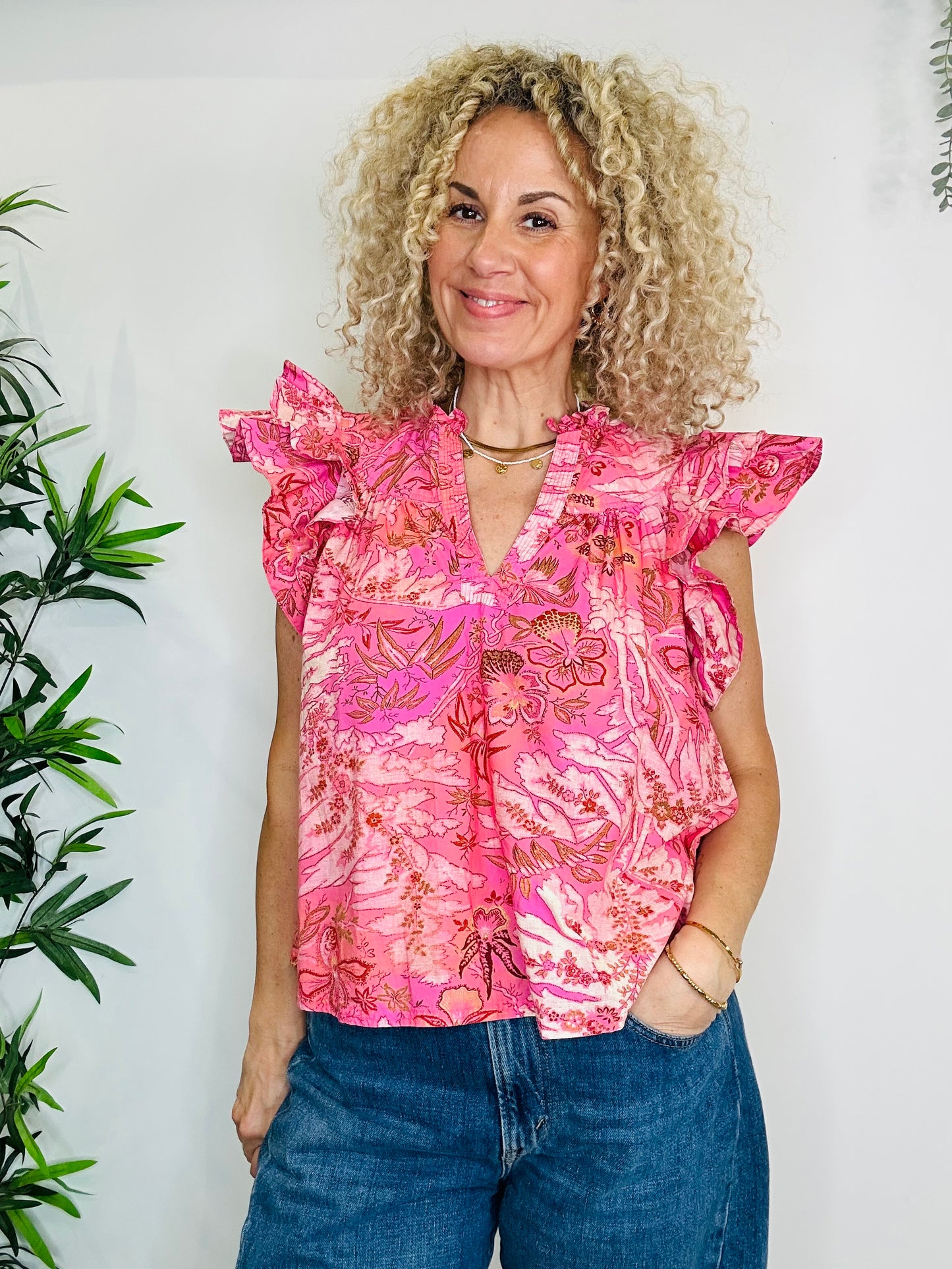Patterned Lei Top - Size 14