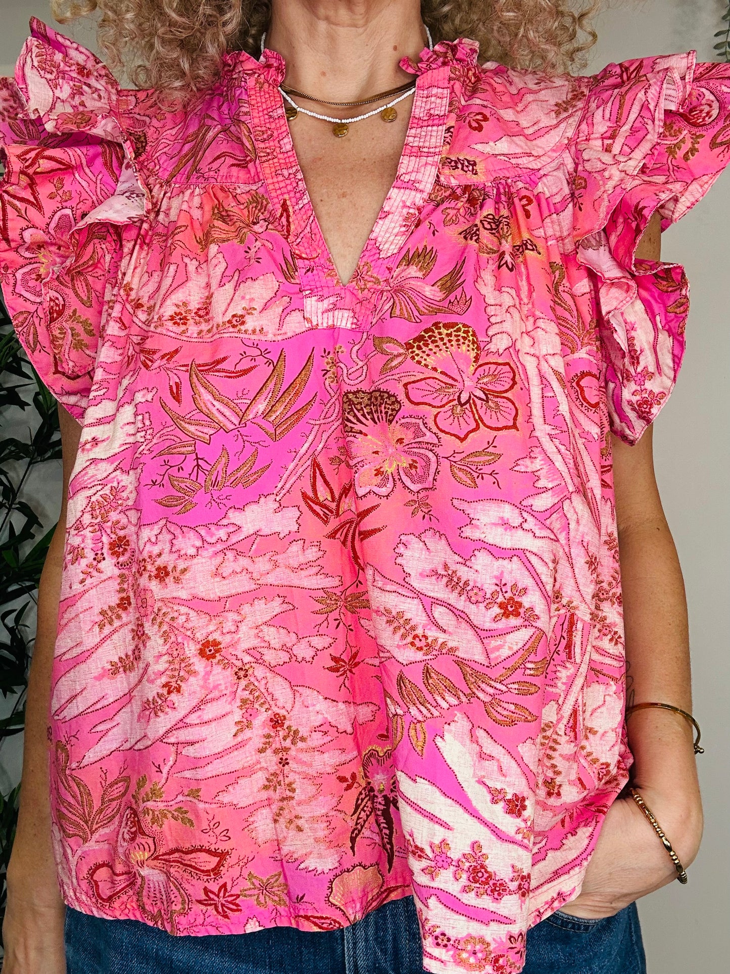 Patterned Lei Top - Size 14