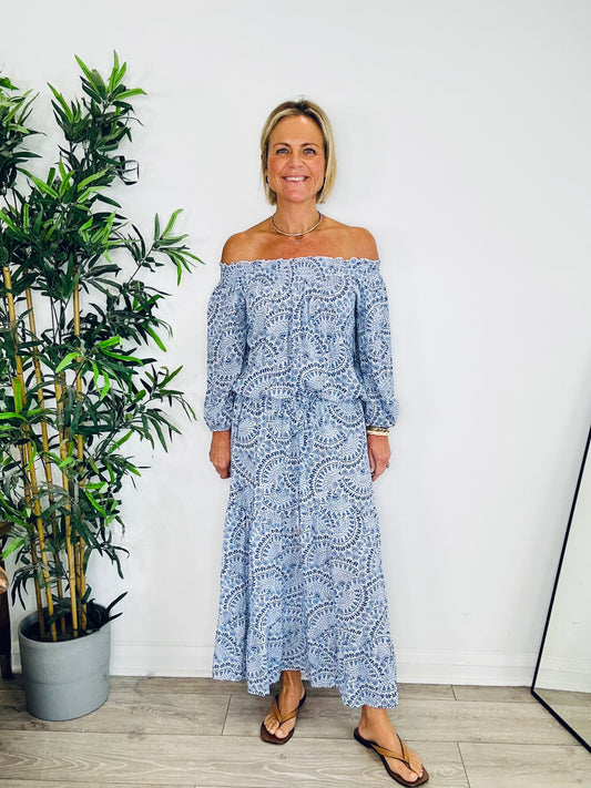 Patterned Maxi Dress - Size M