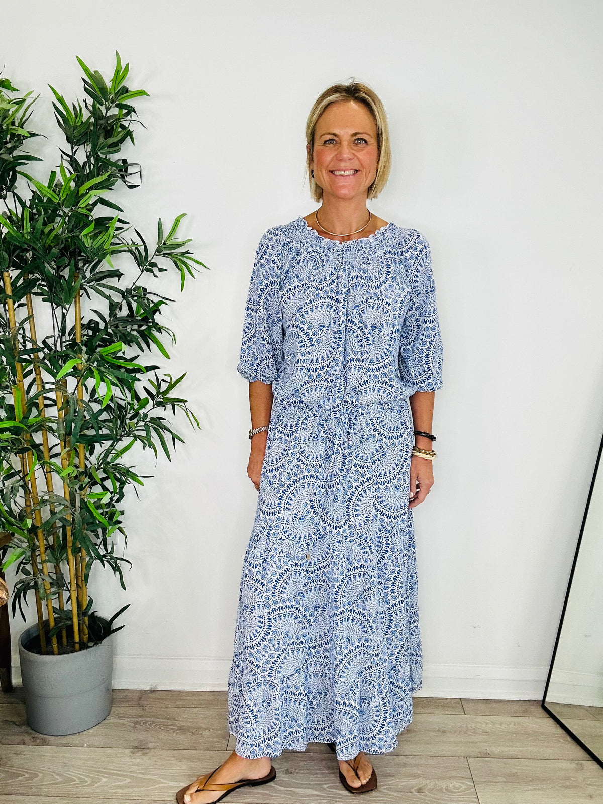 Patterned Maxi Dress - Size M